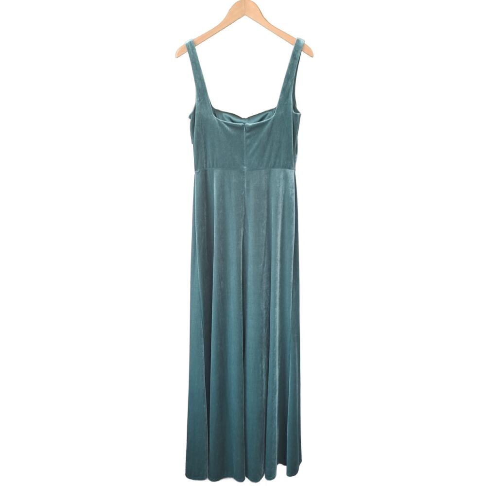 NEW JENNY YOO Mara Dress Dark Eucalyptus Stretch Velvet Bridesmaid Gown Size 10 - Picture 3 of 9